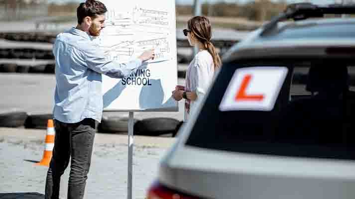 Photo of beginner driving lessons with LMV vehicles.