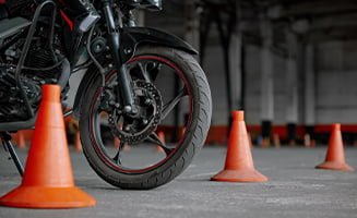 Bike training track at Arohi Motor Driving Training School.