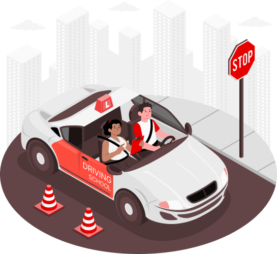 Illustration representing Arohi Motor Driving Training School.