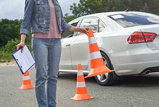 Arohi Motor Driving Training School conducts mock driving tests.